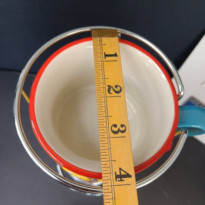 Pier 1 Imports Giraffe Stackable Coffee Tea Mugs Cups Set of 4 Has Crazing CN