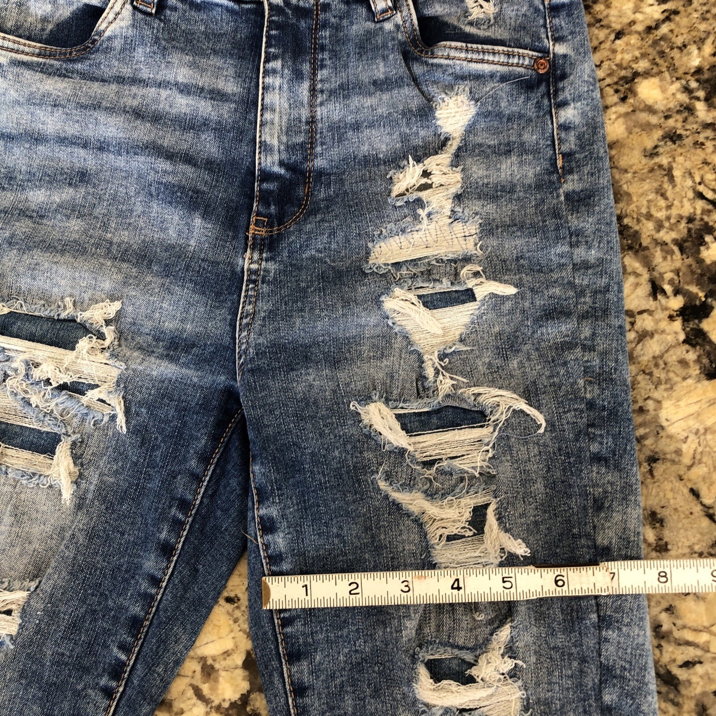 Size 26 X 27.5 Bluenotes Women’s Denim Super High Rise Jegging Rips Grunge X