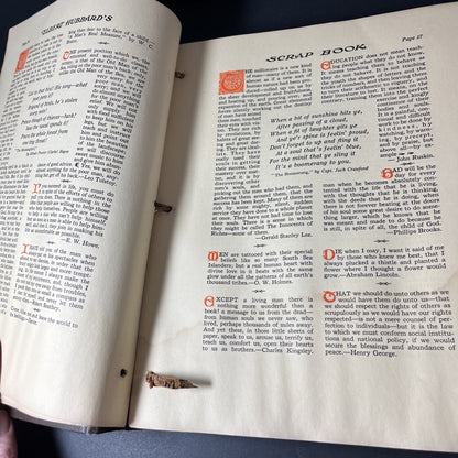 Vintage Elbert Hubbard’s Scrap Book 1923 Roycrofters Leather Bound * READ USA