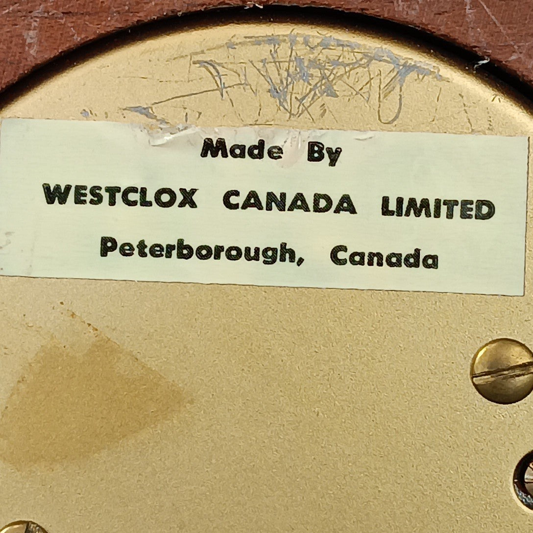 Rare Westclox Weather Barometer West Germany Made In Canada Wood And Brass