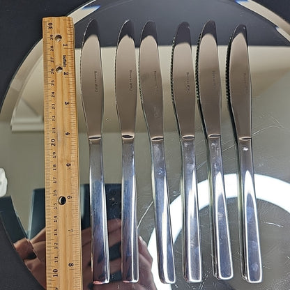 6pcs Browne Stainless Steel WIN2 Unknown Pattern Dinner Knife Set Of 6