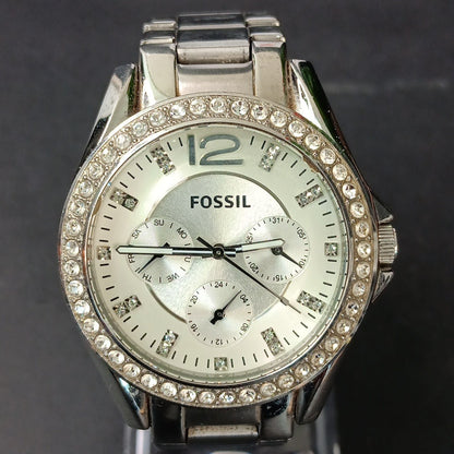 Fossil Riley ES3202 Women 37mm Stainless Steel Analog Dial Quartz Watch Chips