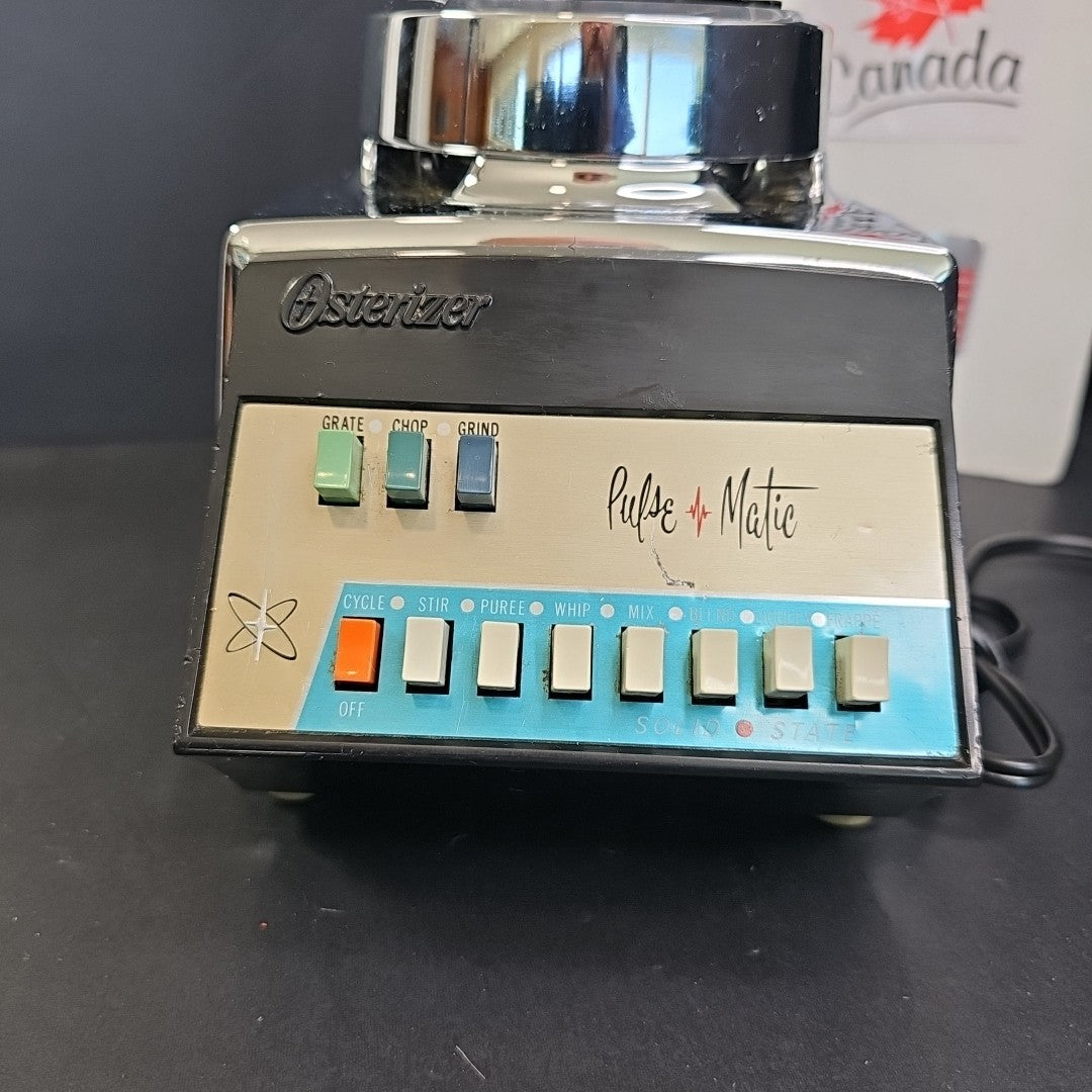 Vintage 1960s Osterizer Model 651 Pulse Matic Multi Speed Blender Chrome USA