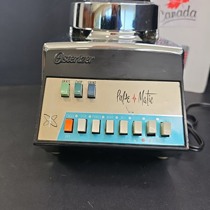 Vintage 1960s Osterizer Model 651 Pulse Matic Multi Speed Blender Chrome USA