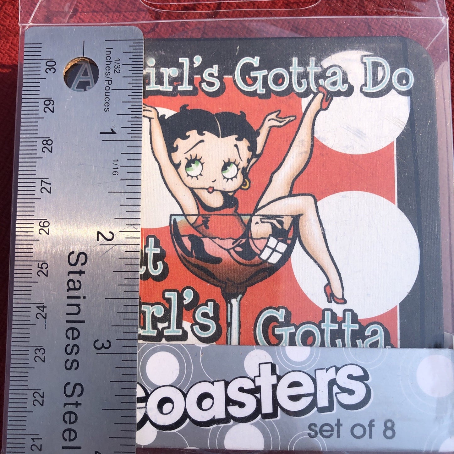 Betty Boop Collectables Metal Cigarette Case And 8 Cardboard Coasters CN