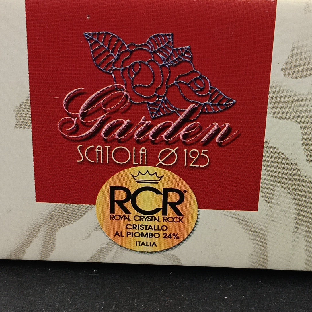 Vintage Royal Crystal Rock RCR 24% Lead Crystal Hexagonal Bowl Made In Italy