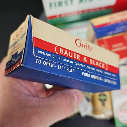Vintage CURITY Automobile First Aid Kit Bauer & Black Near Completely Full WOW!