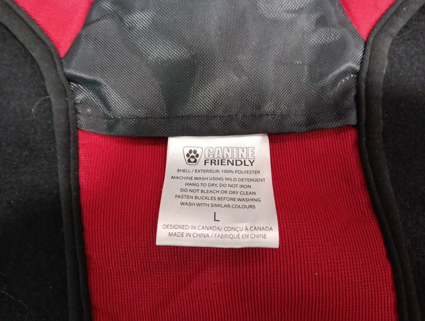 LARGE Canine Equipment No-Pull DOG HARNESS Med. ~ Made in Canada ~ Black/Red