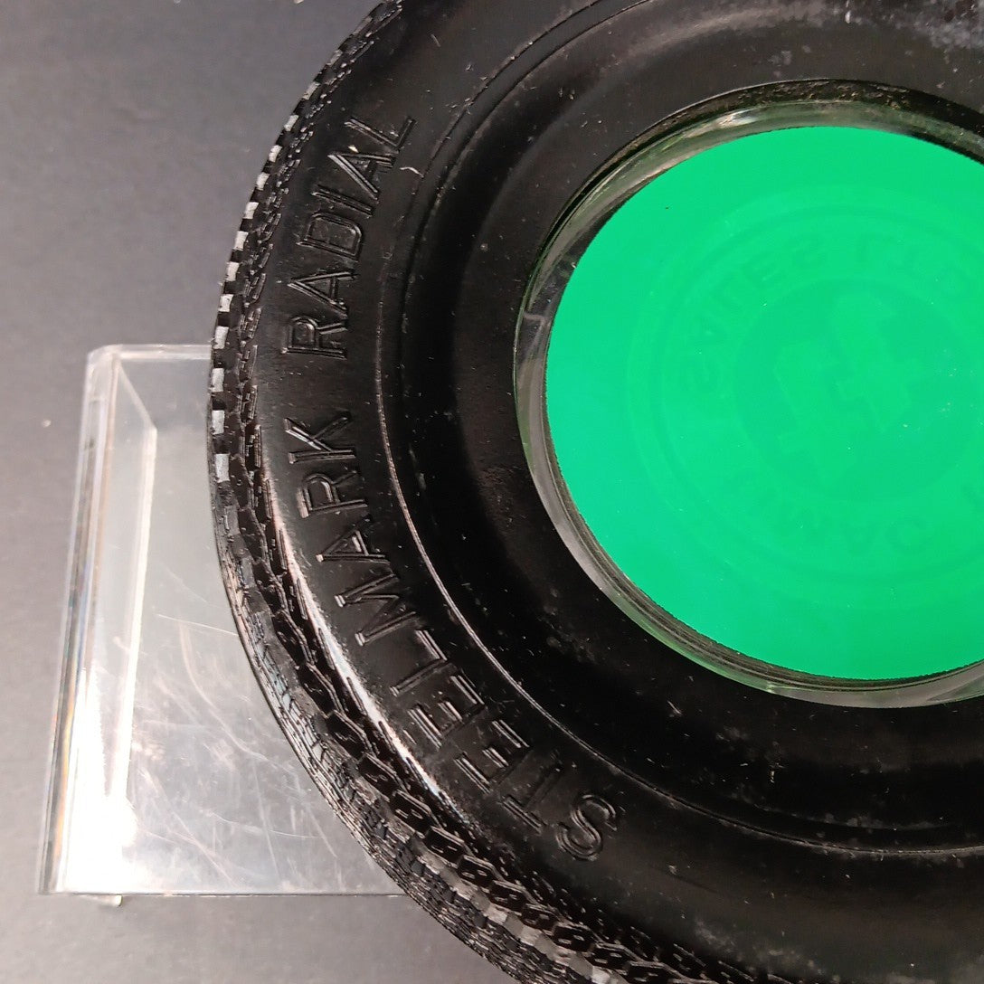 Kelly-Springfield And Timac Tire Sales Ltd Vintage Ashtray Rubber Tire And Glass