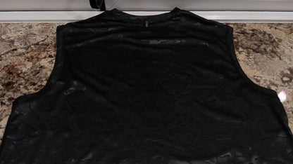 LARGE Rawlings Mens Sleeveless Shirt Gym, Running 100% Polyester Black Gray BD