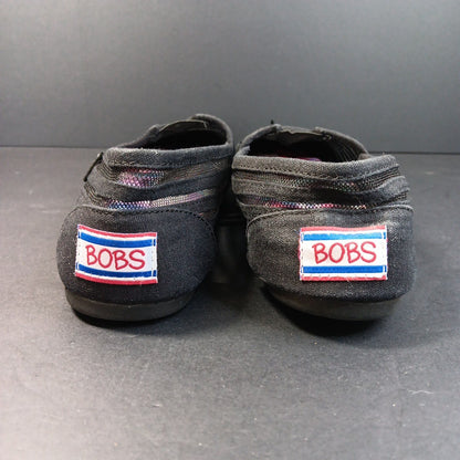 Bobs from Skechers Womens Black Canvas Mesh Slip on Ballet Flat Size 6.5 CN