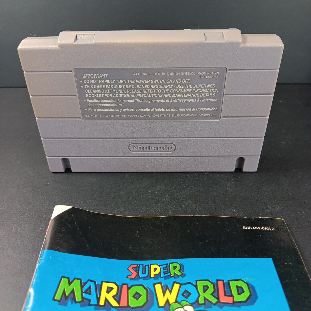 Super Mario World (Super Nintendo, 1991) Cartridge And Manual JP