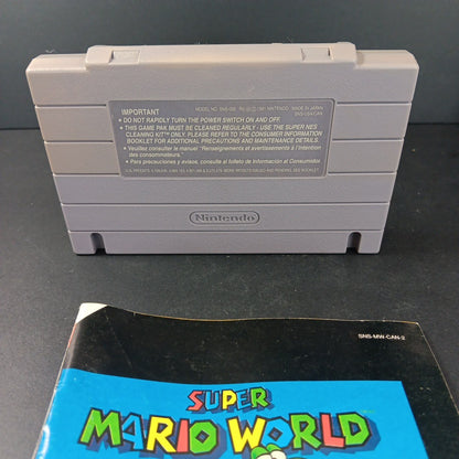 Super Mario World (Super Nintendo, 1991) Cartridge And Manual JP