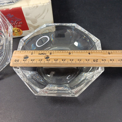 Vintage Royal Crystal Rock RCR 24% Lead Crystal Hexagonal Bowl Made In Italy