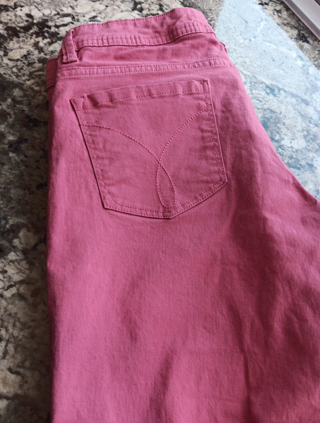 Size 8 Calvin Klein Skinny Crop Pink Jeans Casual Stretch Cotton Denim EPOC VN