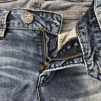 Size 30 X 32 Silver Jean Co. Womens Denim Bootcut Jeans Beaded Distressed
