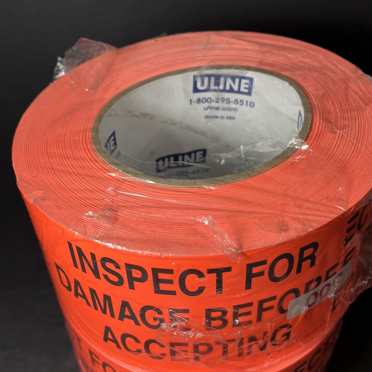 X2 Inspect For Damages Before Accepting Sticker ULINE S-7387 500 Roll 3x5" USA
