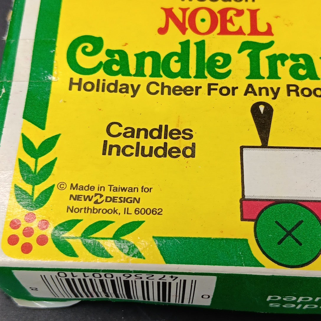 Giftco Wooden NOEL Candle Train Vintage 1982 White Painted Candles. Not Perfect