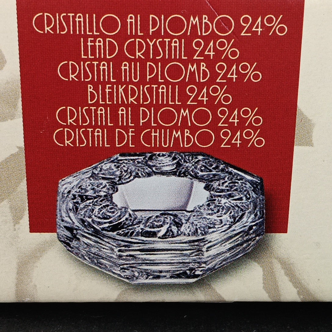 Vintage Royal Crystal Rock RCR 24% Lead Crystal Hexagonal Bowl Made In Italy