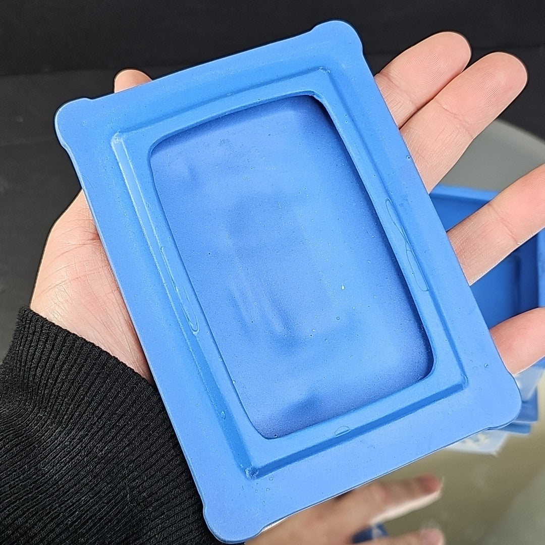 Vintage Ceramic Jewelry Trinket Box Made In Occupied Japan Blue White Art Deco