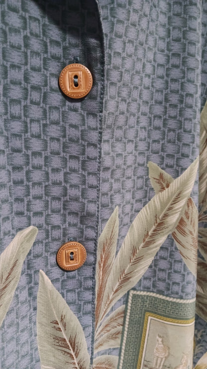 Medium Women's BOHO Teddi Shirt With Tropical Safari Hawaiian Beach Zebra MX