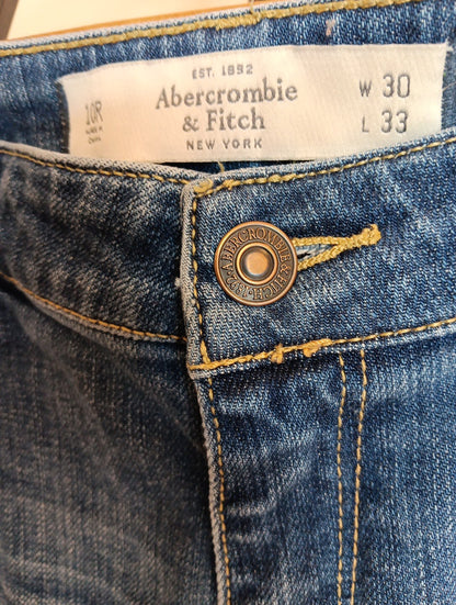Abercrombie & Fitch Women's Jeans 10R 30W 33L Bootcut Blue Soft CN