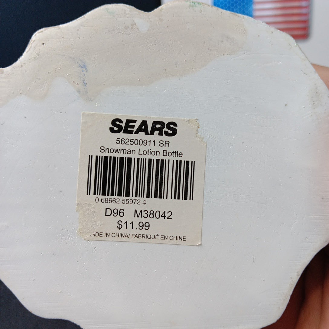 Frosty The Snowman Lotion Soap Pump Dispenser Holiday - SEARS 6.5" New VINTAGE