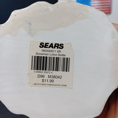 Frosty The Snowman Lotion Soap Pump Dispenser Holiday - SEARS 6.5" New VINTAGE