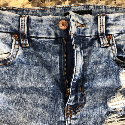 Size 25 X 27.5 Bluenotes Denim Curvy Super High Rise Jegging Rips Grunge X