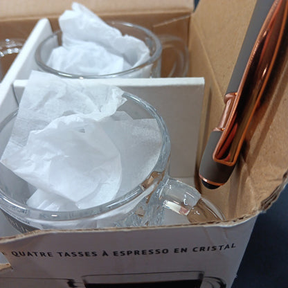 Set Of 4 Crystal Godinger Dublin Espresso Cups Shannon Glasses Mugs CN