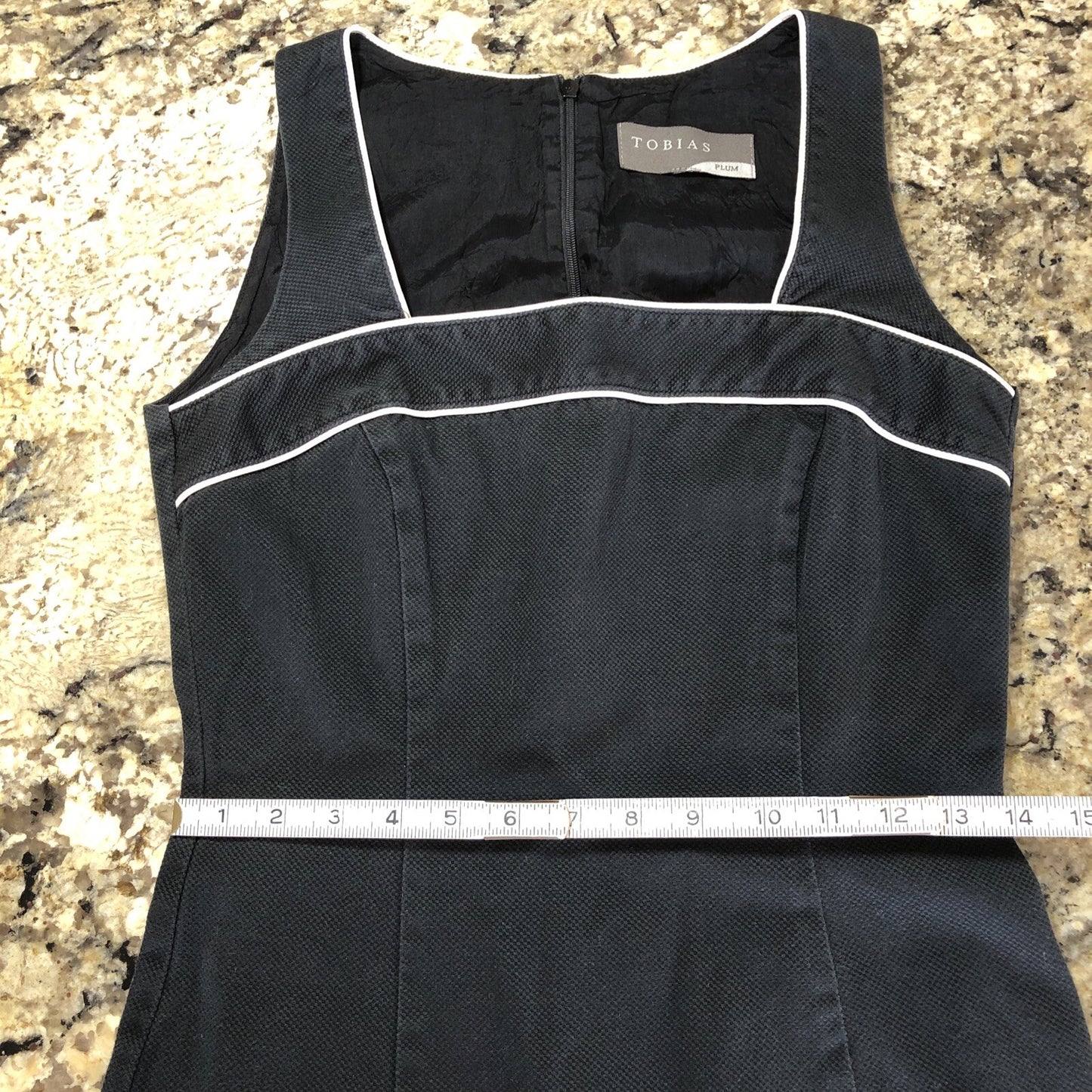 Sz 6 Tobias Plum Womens Dress Black White Trim Zipper Back Causal Formal Canada