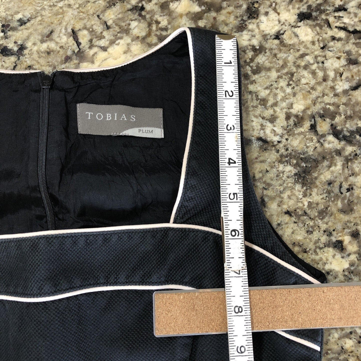 Sz 6 Tobias Plum Womens Dress Black White Trim Zipper Back Causal Formal Canada