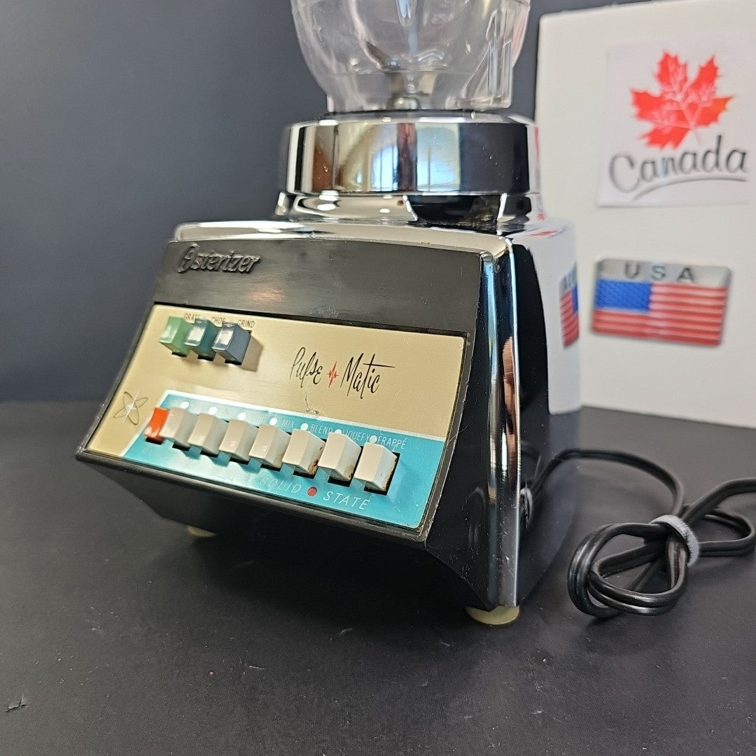 Vintage 1960s Osterizer Model 651 Pulse Matic Multi Speed Blender Chrome USA
