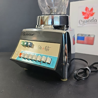 Vintage 1960s Osterizer Model 651 Pulse Matic Multi Speed Blender Chrome USA