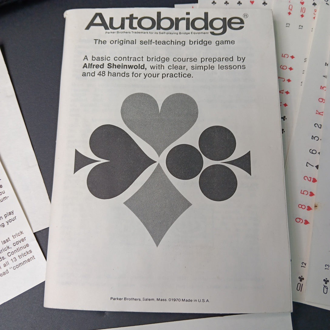 Vintage Autobridge Solo Bridge-Playing Game Handheld Parker Brothers EUC USA
