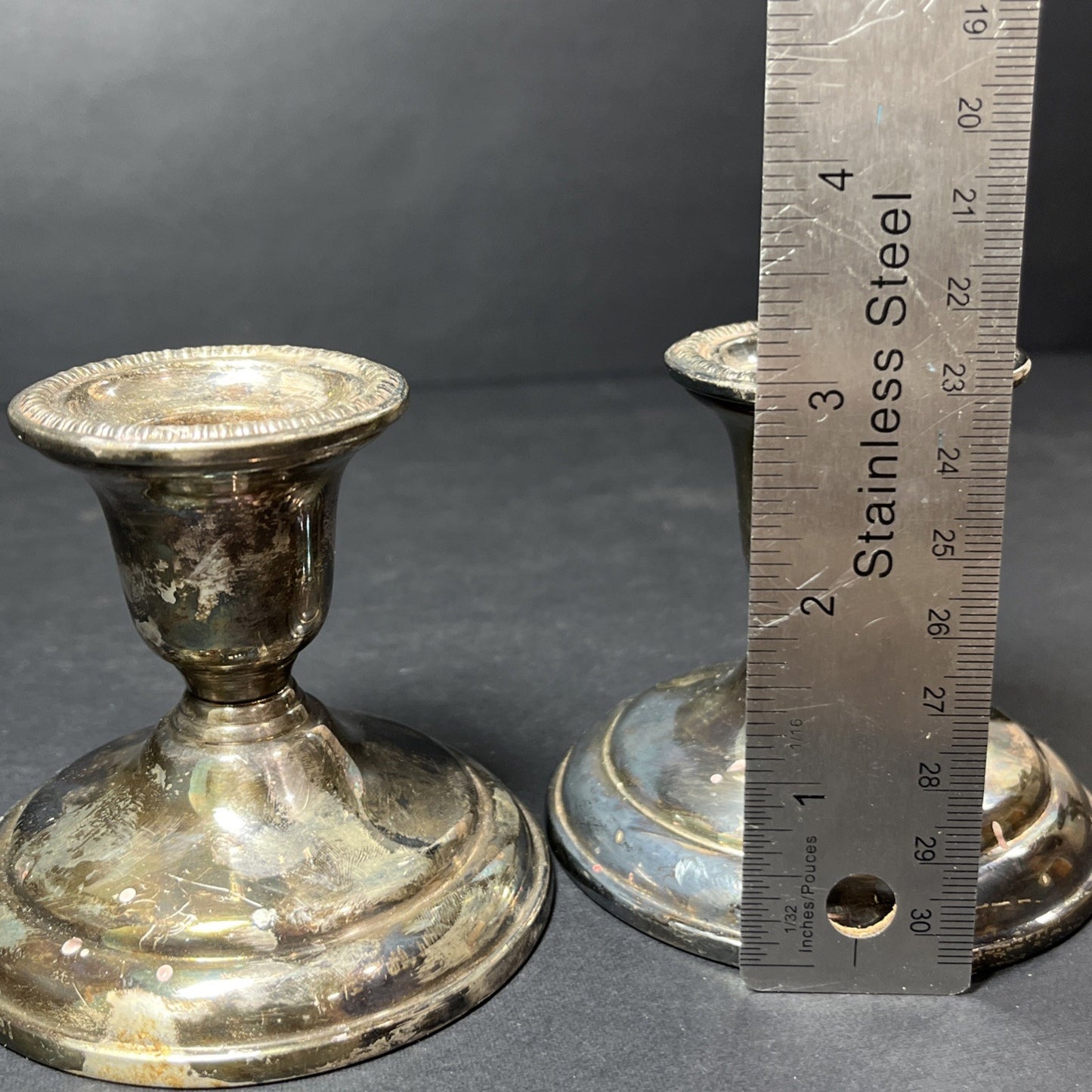 BIRKS Silver Plated Candlestick Holders E.P. Copper 1501 Unpolished