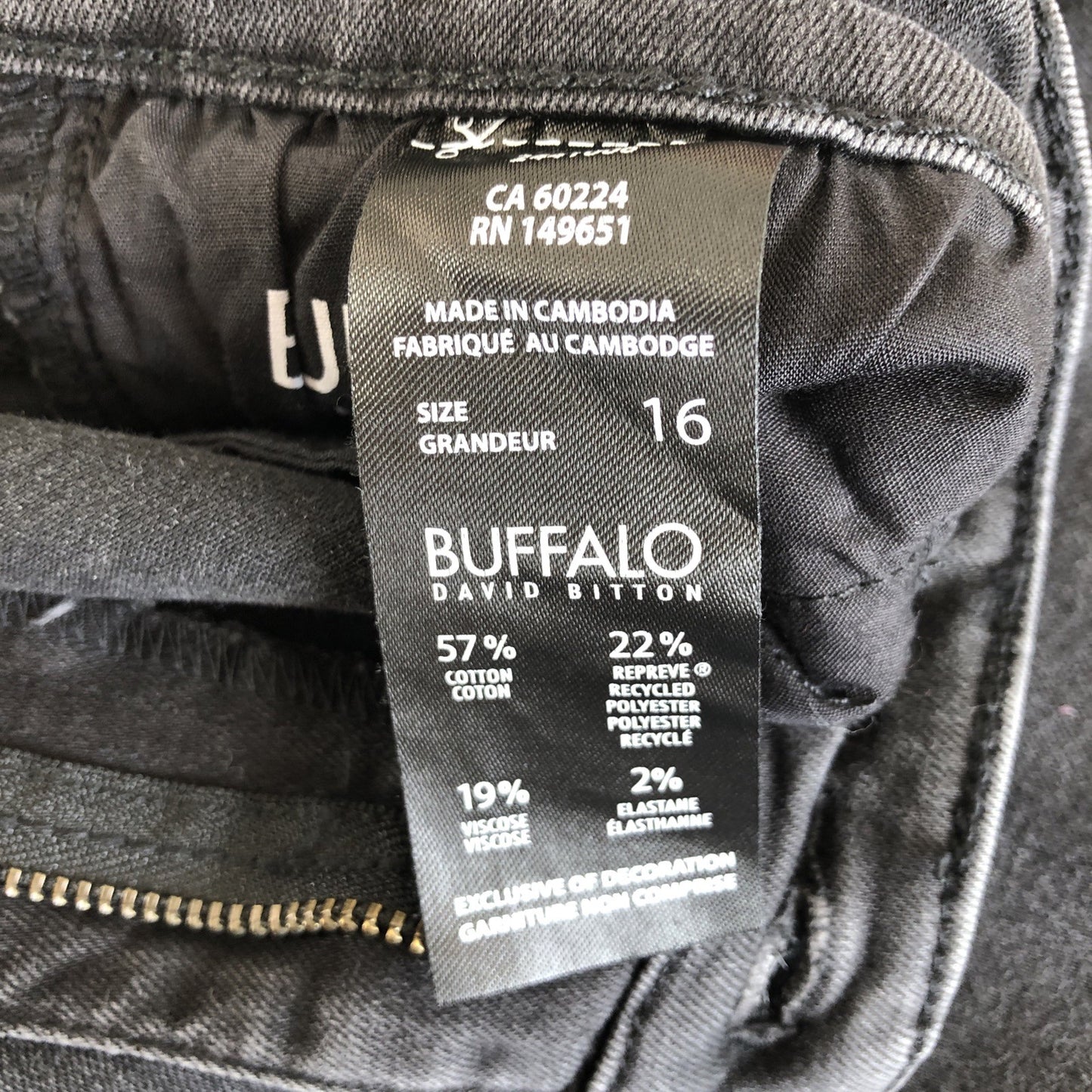 Size 16 Buffalo David Bitton Mollie High Rise Stretch Skinny Women’s Jeans KH