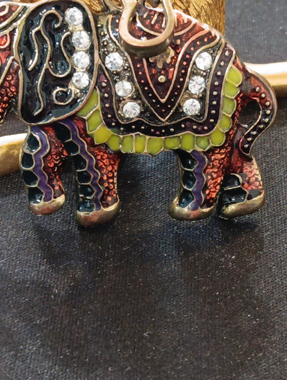 Large Elephant Necklace Pendant With Intricate Detail Beautiful!