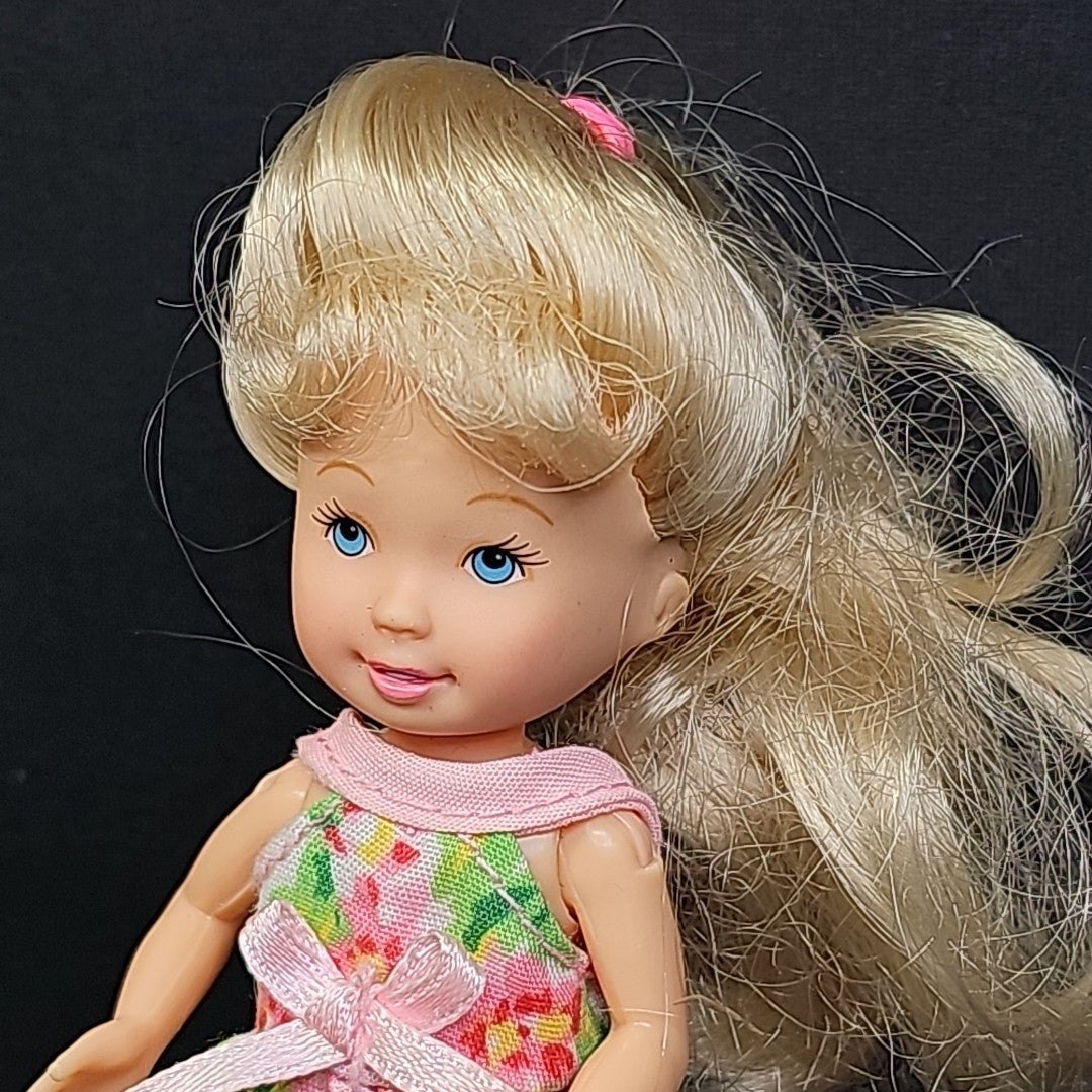 Mattel Barbie Vintage Kelly Girl Doll Blonde With Dress, Underwear And Shoes