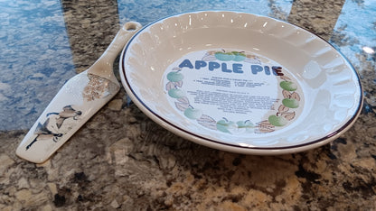 Festival Ironstone Apple Pie Korea & Georgian China 22K Gold Pie Server Canada