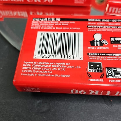 Maxell UR-90 Normal-Bias Cassette Tapes (108510) 11 Unopened, SEALED