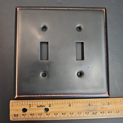 Stanley S835-611 Wall Plate Egyptian Bronze 4Pcs Dual Light Switch Cover CN USED