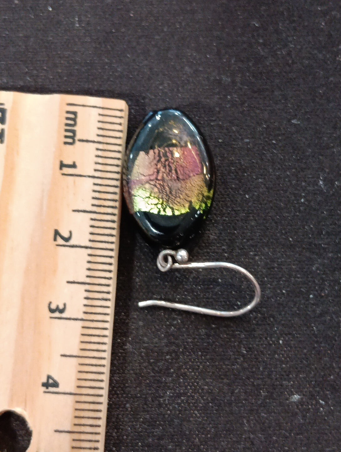 Pair Of Fused Glass Multi Color Dangle Drop Earnings Gift For Wife Girlfriend