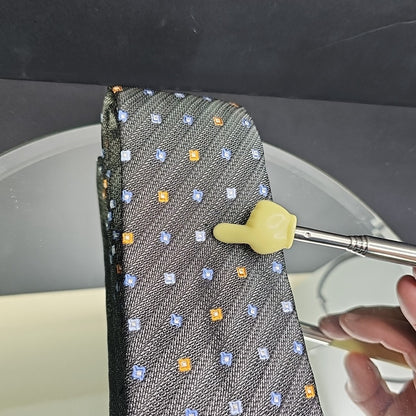 Serica Made in Italy Silk Tie Grey Box Cross Stripe Pattern Formal Career