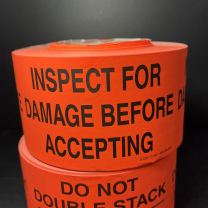 Inspect For Damages / Do Not Double Stack Stickers ULINE S-13071-S-7381 READ US