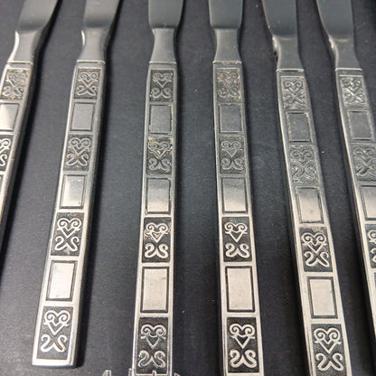 27pc Wm Rogers SCROLLS Flatware Stainless Steel Fork Spoon Knife Japan Korea VTG