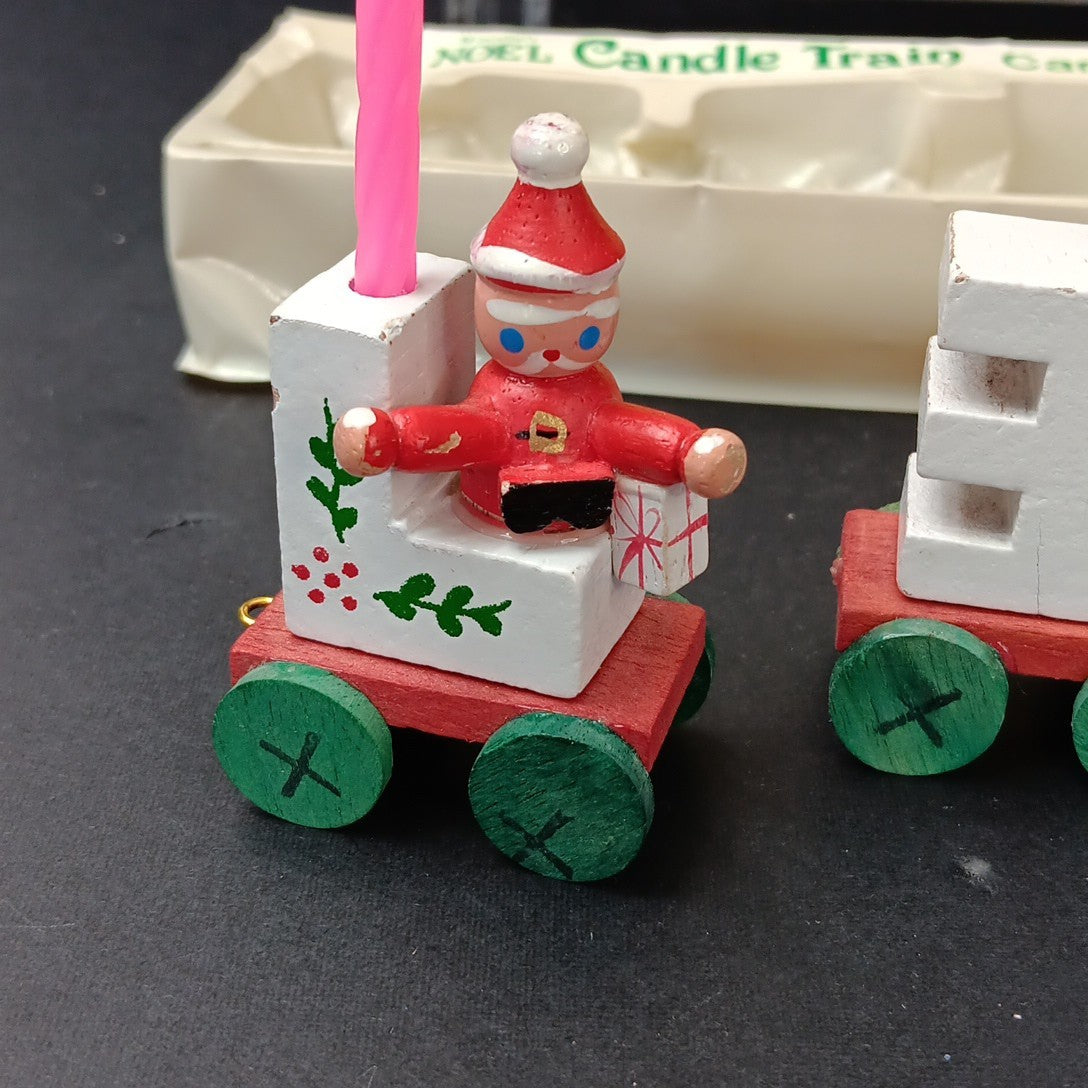 Giftco Wooden NOEL Candle Train Vintage 1982 White Painted Candles. Not Perfect