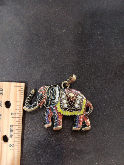Large Elephant Necklace Pendant With Intricate Detail Beautiful!