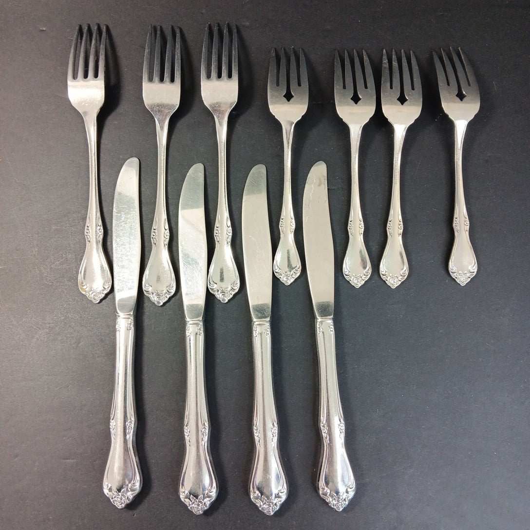 Baycrest Stainless Dinner Salad Forks Knives Cutlery Flatware 11pcs