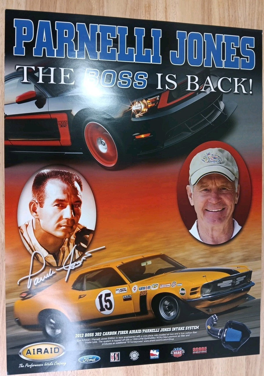 Parnelli Jones THE BOSS IS BACK! Poster SEMA Show 2012 Ford Mustang Very Good